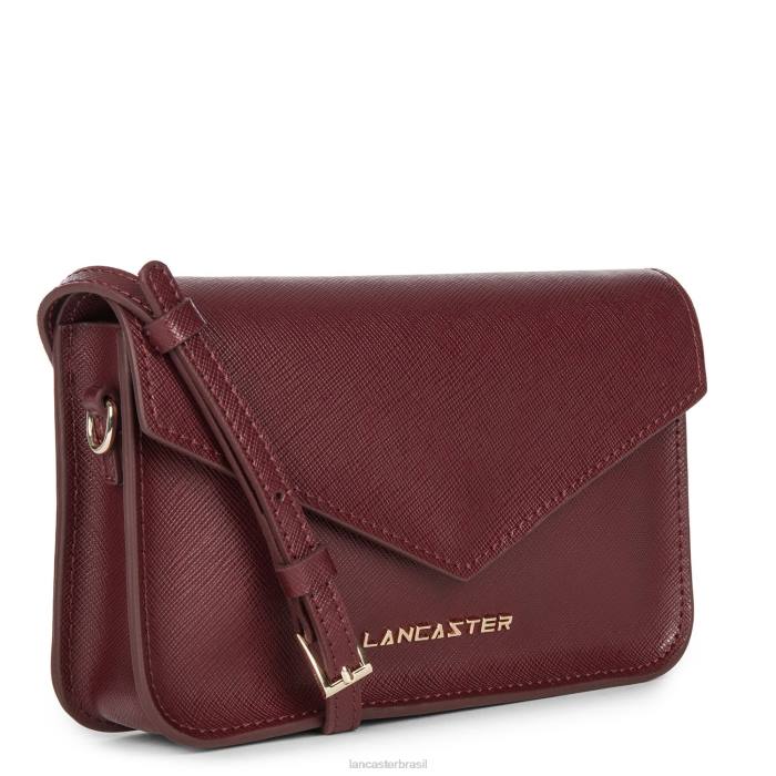 mulheres Lancaster Paris Bordéus bolsa crossbody pequena assinatura saffiano RBF4111