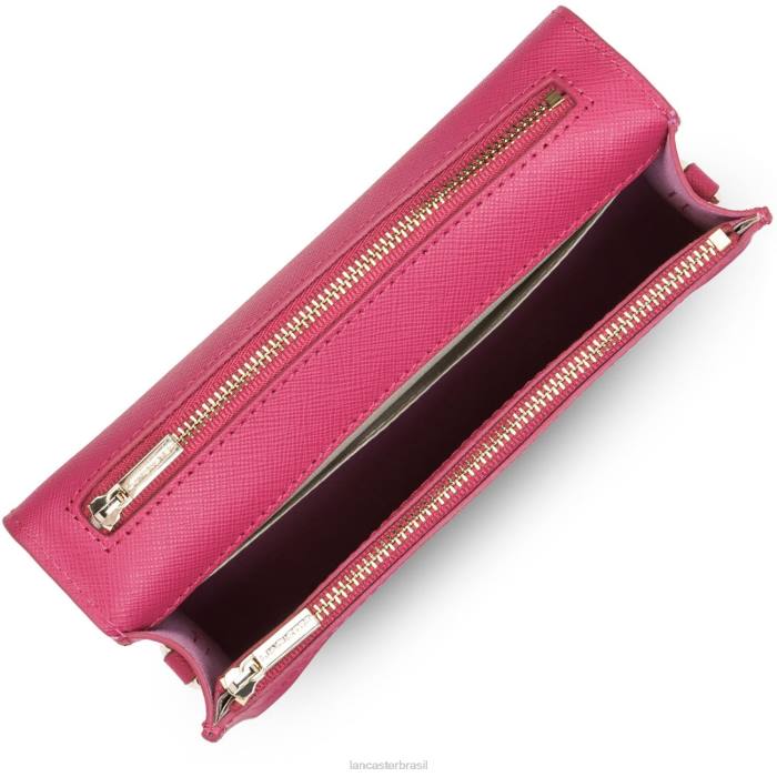mulheres Lancaster Paris Fuxia bolsa crossbody pequena assinatura saffiano RBF4106