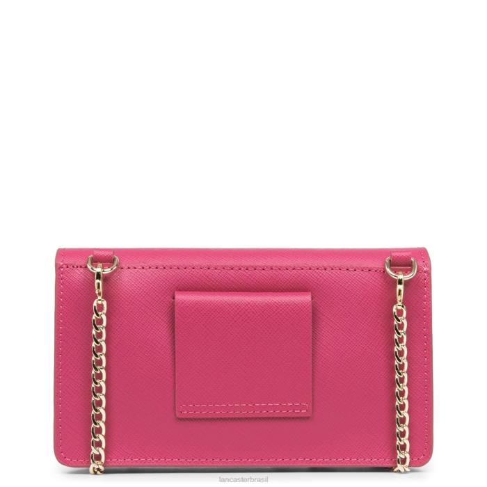 mulheres Lancaster Paris Fuxia bolsa crossbody pequena assinatura saffiano RBF4129