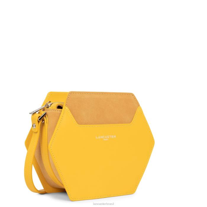 mulheres Lancaster Paris amarelo bolsa crossbody pequena lisa ruche RBF42197