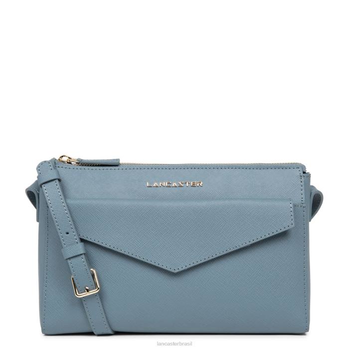 mulheres Lancaster Paris azul ardoise bolsa crossbody assinatura saffiano RBF42088