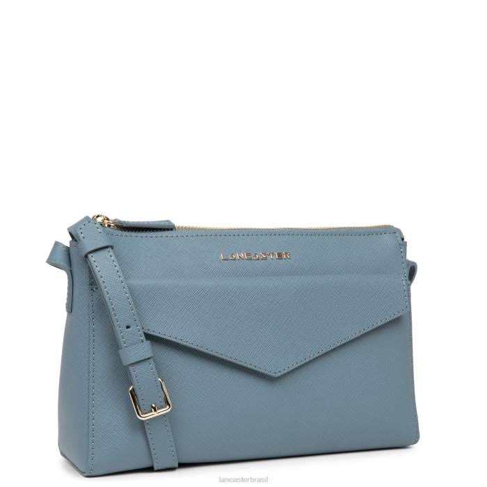 mulheres Lancaster Paris azul ardoise bolsa crossbody assinatura saffiano RBF42088