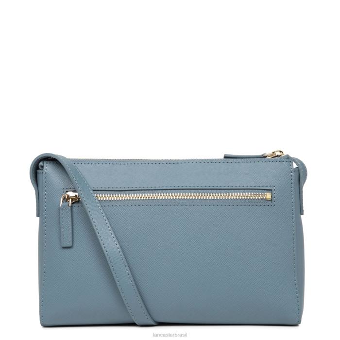 mulheres Lancaster Paris azul ardoise bolsa crossbody assinatura saffiano RBF42088