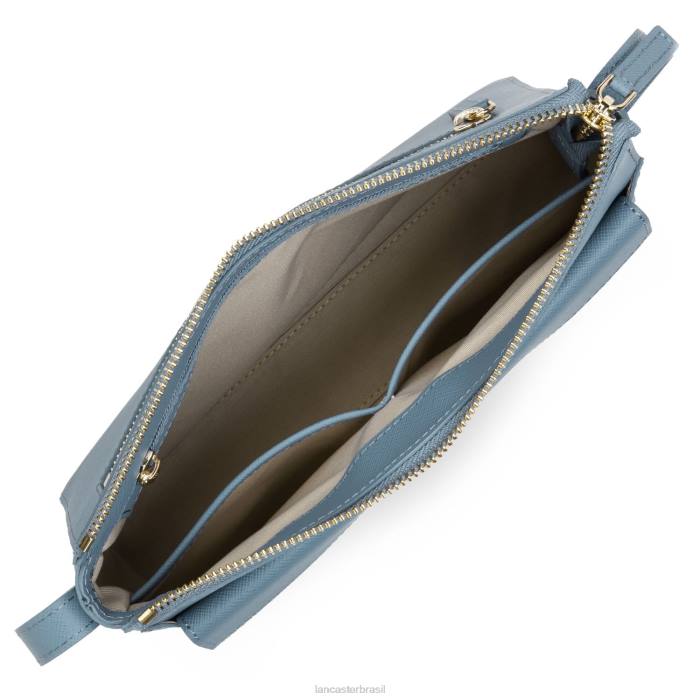 mulheres Lancaster Paris azul ardoise bolsa crossbody assinatura saffiano RBF42088