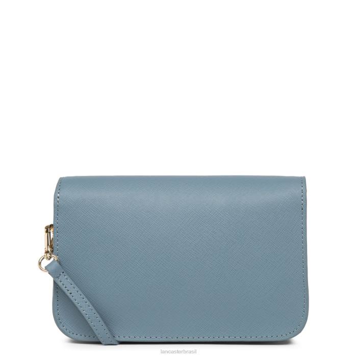 mulheres Lancaster Paris azul ardoise bolsa crossbody pequena assinatura saffiano RBF4114