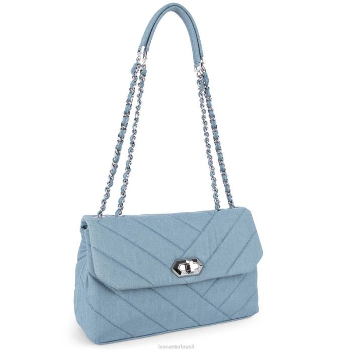 mulheres Lancaster Paris azul bolsa crossbody jeans matelassê RBF41968