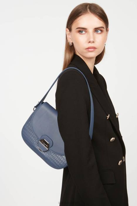 mulheres Lancaster Paris azul croco bolsa tiracolo pia RBF41768