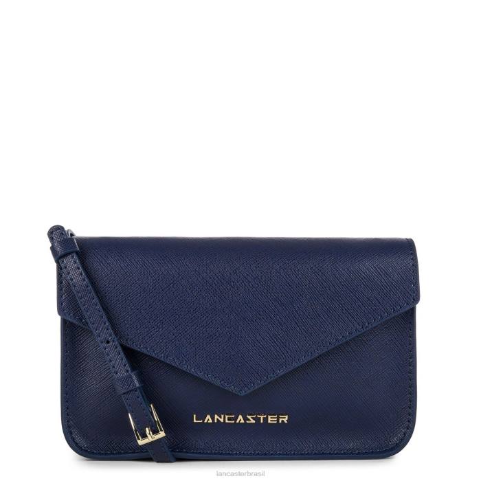 mulheres Lancaster Paris azul fonce bolsa crossbody pequena assinatura saffiano RBF4109