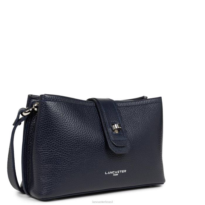 mulheres Lancaster Paris azul fonce-in-argent bolsa crossbody foulonne dupla RBF41505