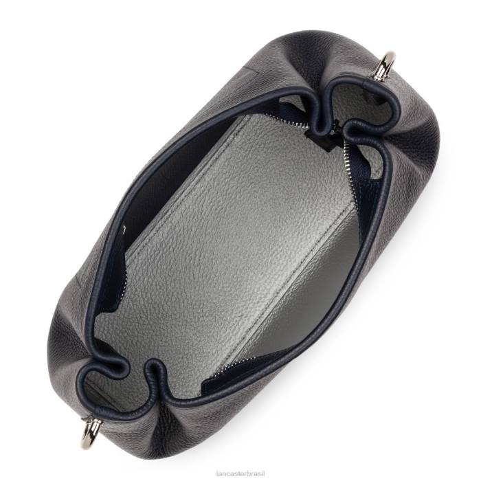 mulheres Lancaster Paris azul fonce-in-argent bolsa crossbody foulonne dupla RBF41517