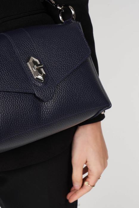 mulheres Lancaster Paris azul fonce-in-argent bolsa crossbody pequena foulonne dupla RBF41443