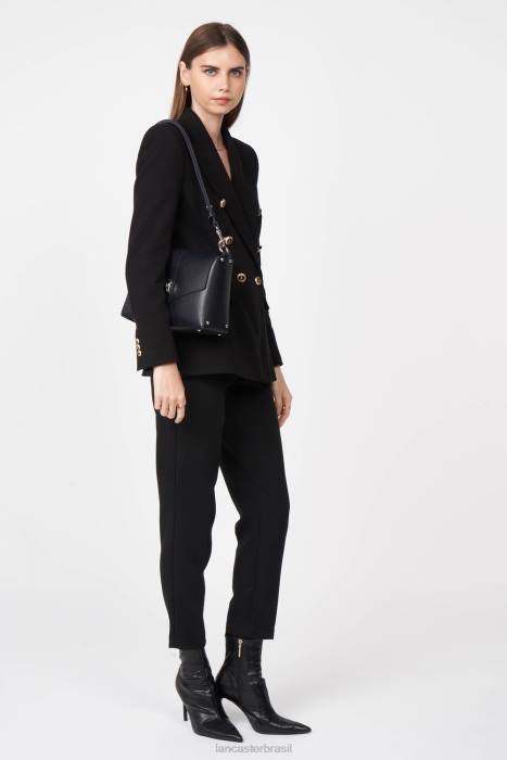 mulheres Lancaster Paris azul fonce-in-argent m bolsa crossbody foulonne dupla RBF41454