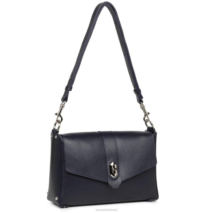 mulheres Lancaster Paris azul fonce-in-argent m bolsa crossbody foulonne dupla RBF41454