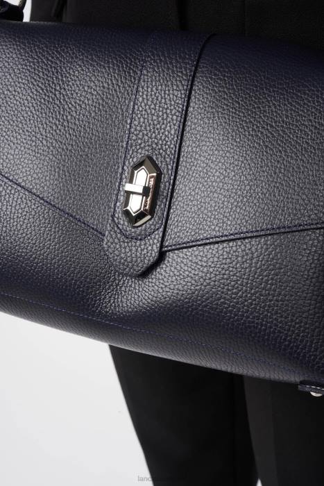 mulheres Lancaster Paris azul fonce-in-argent m bolsa crossbody foulonne dupla RBF41454