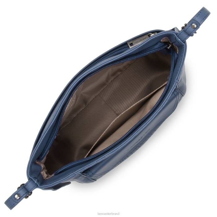 mulheres Lancaster Paris azul saphir croco bolsa crossbody macia vintage nova RBF41937