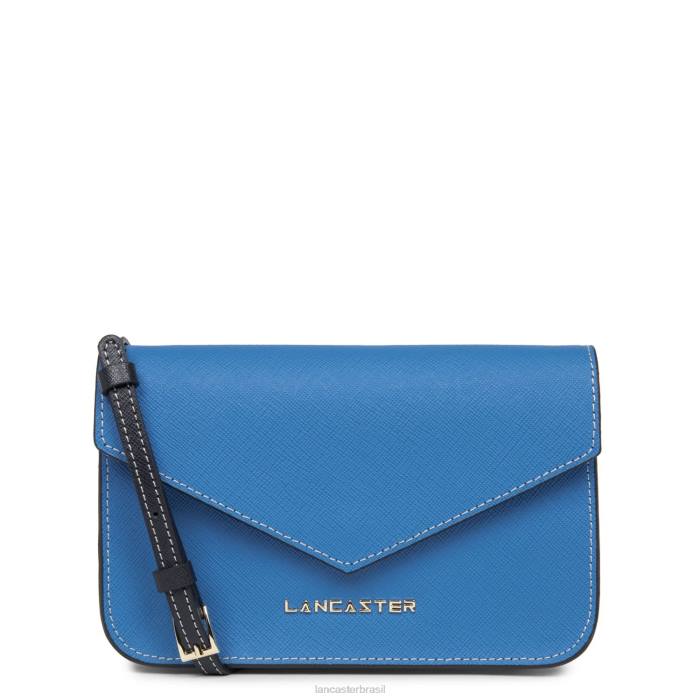 mulheres Lancaster Paris bleu cyan-gris perle-bleu fonce bolsa crossbody pequena assinatura saffiano RBF4117