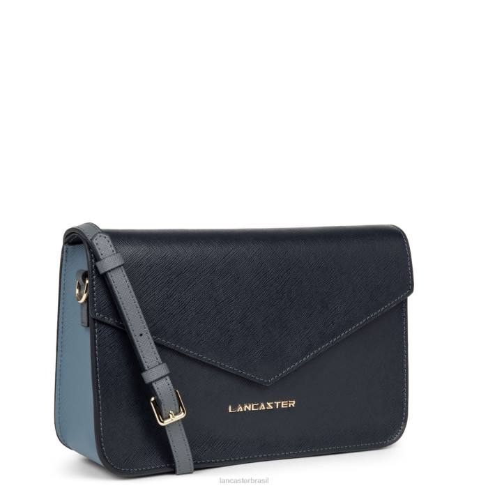 mulheres Lancaster Paris bleu fonce-bleu ardoise-gris bolsa crossbody assinatura saffiano RBF42125