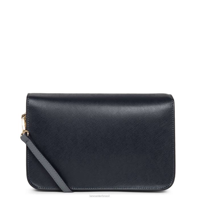 mulheres Lancaster Paris bleu fonce-bleu ardoise-gris bolsa crossbody assinatura saffiano RBF42125