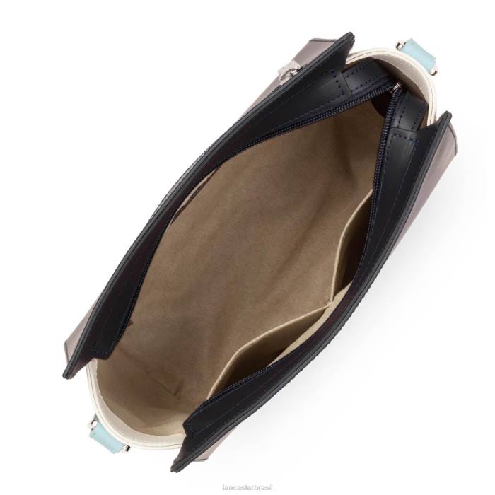 mulheres Lancaster Paris bleu fonce-ecru-bleu ciel bolsa crossbody lisa RBF4775