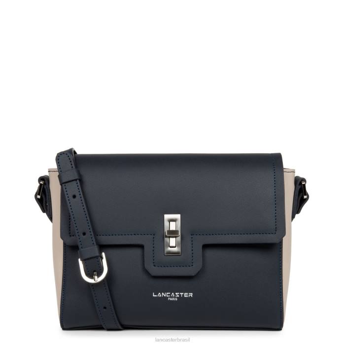 mulheres Lancaster Paris bleu fonce-galet rosa bolsa crossbody city mae RBF42268