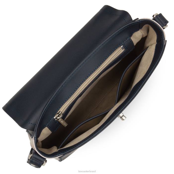 mulheres Lancaster Paris bleu fonce-galet rosa bolsa crossbody city mae RBF42268