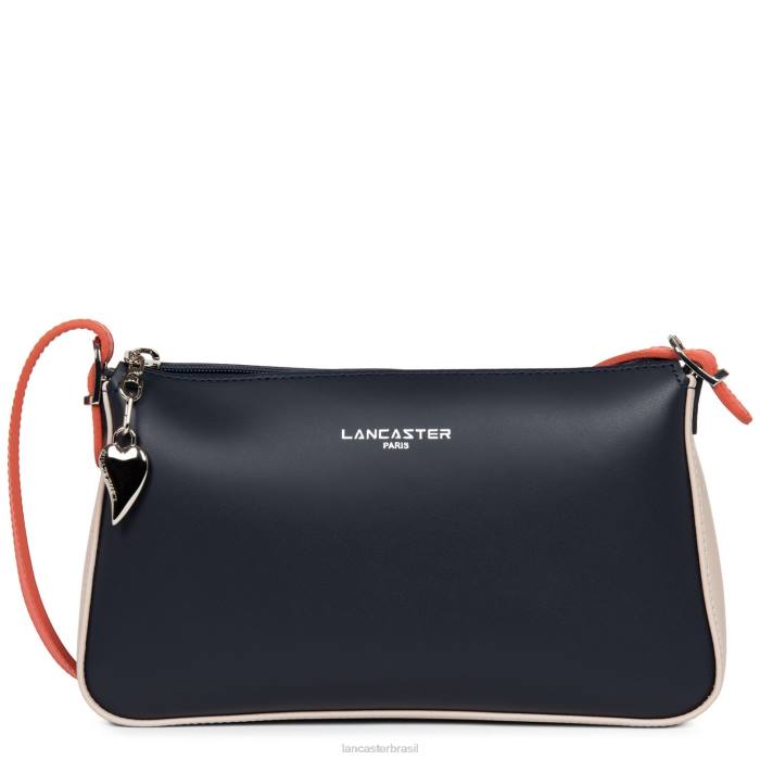 mulheres Lancaster Paris bleu fonce-galet rose-pasteque bolsa crossbody lisa RBF41979