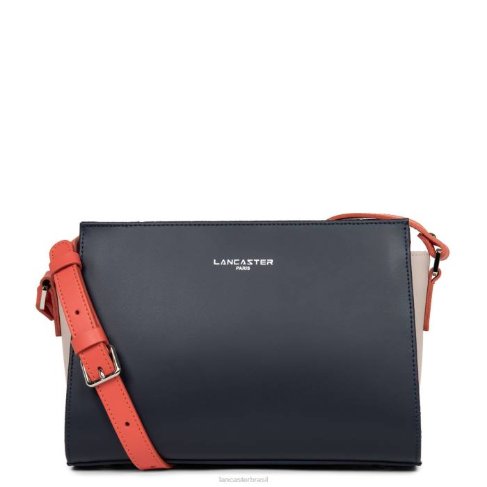 mulheres Lancaster Paris bleu fonce-galet rose-pasteque bolsa crossbody lisa RBF4770