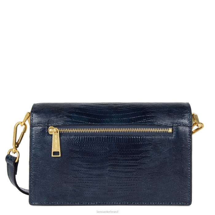 mulheres Lancaster Paris bleu fonce-lezard bolsa crossbody exótica lee RBF42030