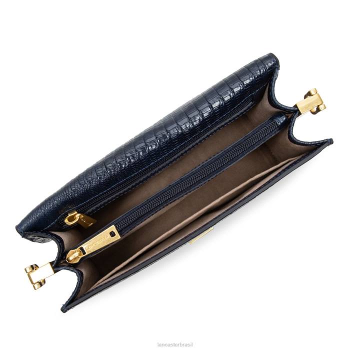 mulheres Lancaster Paris bleu fonce-lezard bolsa crossbody exótica lee RBF42030