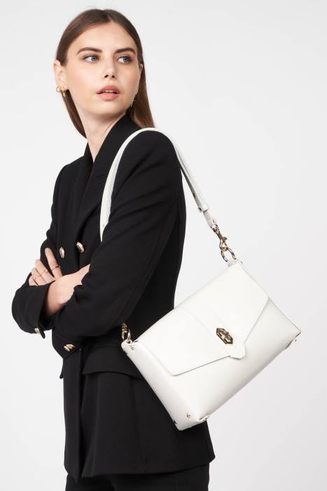 mulheres Lancaster Paris branco casse-in-nu m bolsa crossbody foulonne dupla RBF41450
