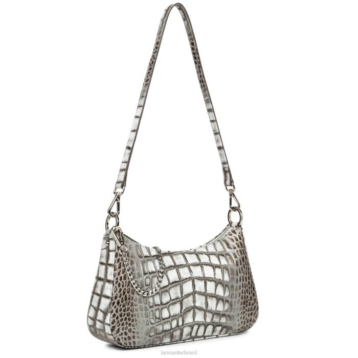 mulheres Lancaster Paris branco cendre bolsa crossbody croco serie hors RBF42022