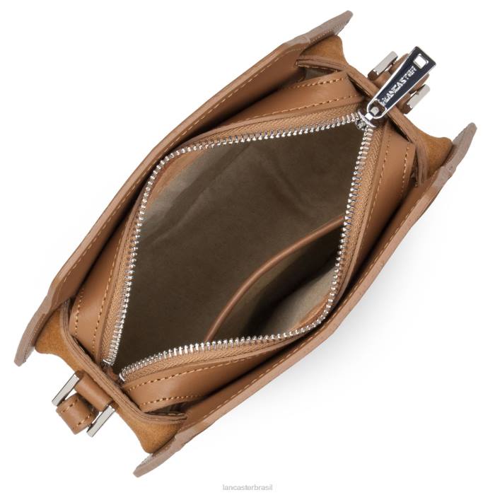 mulheres Lancaster Paris camelo bolsa crossbody pequena lisa ruche RBF42187