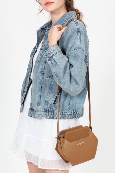 mulheres Lancaster Paris camelo bolsa crossbody pequena lisa ruche RBF42187