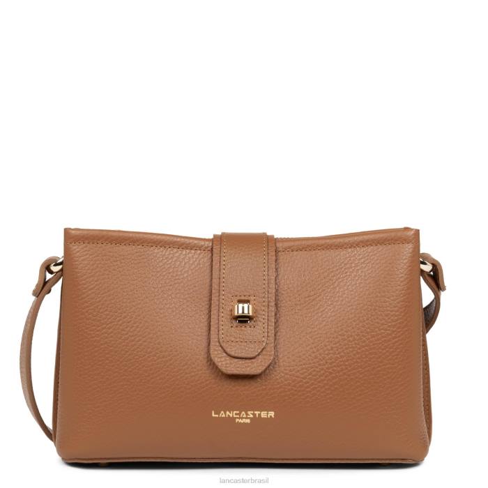 mulheres Lancaster Paris camelo em laranja bolsa crossbody foulonne dupla RBF41507
