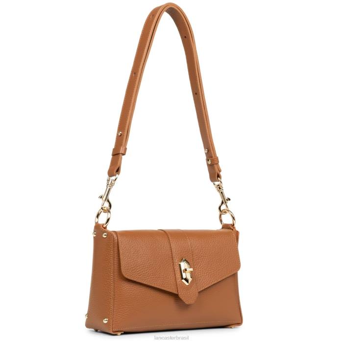 mulheres Lancaster Paris camelo em laranja bolsa crossbody pequena foulonne dupla RBF41444