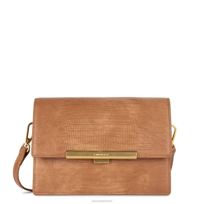 mulheres Lancaster Paris camelo-lezard bolsa crossbody exótica lee RBF42052