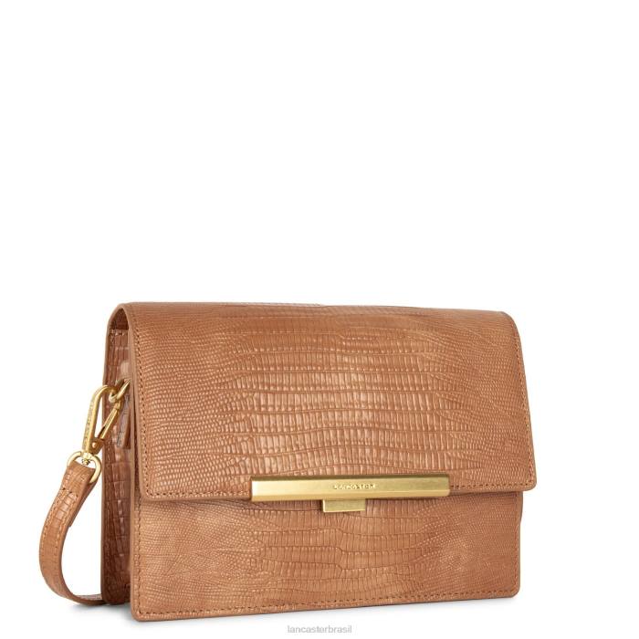 mulheres Lancaster Paris camelo-lezard bolsa crossbody exótica lee RBF42052