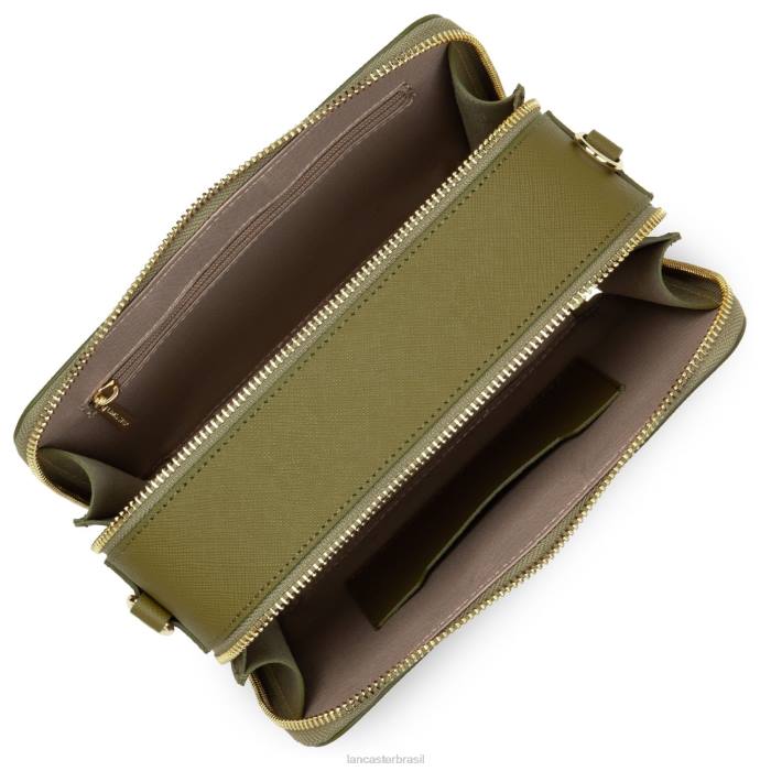 mulheres Lancaster Paris caqui bolsa crossbody assinatura saffiano RBF42078