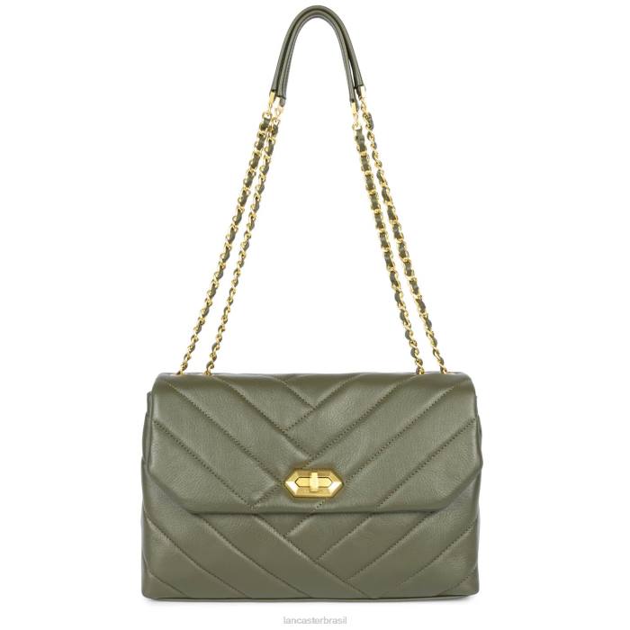 mulheres Lancaster Paris caqui bolsa crossbody grande matelassê macio RBF42008