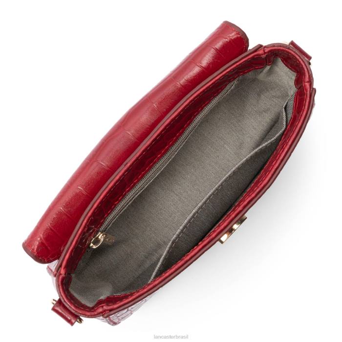 mulheres Lancaster Paris carmim bolsa crossbody exótica croco cn RBF42410