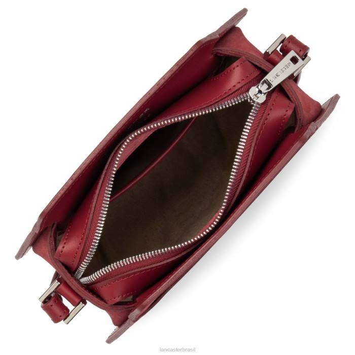 mulheres Lancaster Paris cereja bolsa crossbody pequena lisa ruche RBF42201