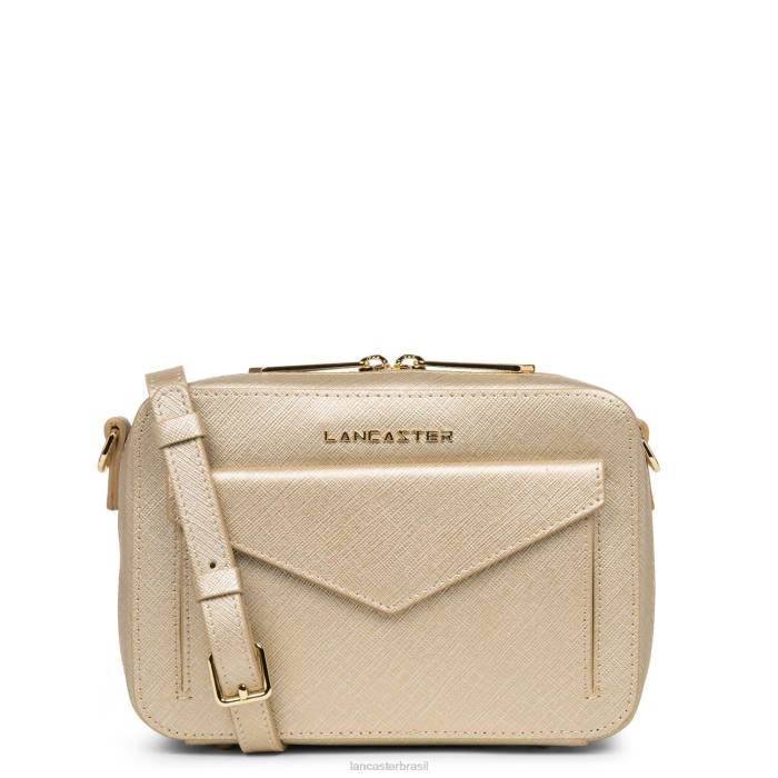 mulheres Lancaster Paris champanhe bolsa crossbody assinatura saffiano RBF42095