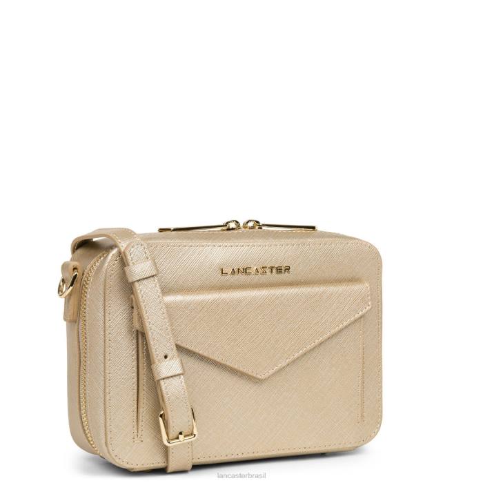 mulheres Lancaster Paris champanhe bolsa crossbody assinatura saffiano RBF42095