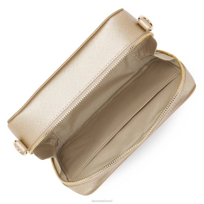 mulheres Lancaster Paris champanhe bolsa crossbody assinatura saffiano RBF42095