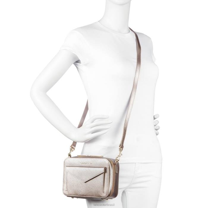 mulheres Lancaster Paris champanhe bolsa crossbody assinatura saffiano RBF42095