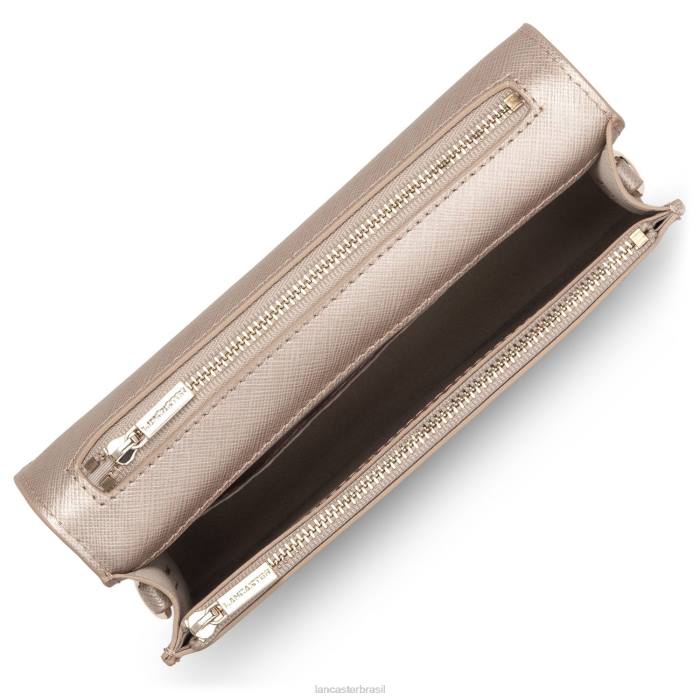 mulheres Lancaster Paris champanhe bolsa crossbody pequena assinatura saffiano RBF4110