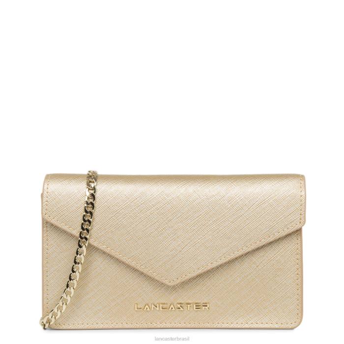 mulheres Lancaster Paris champanhe bolsa crossbody pequena assinatura saffiano RBF4125