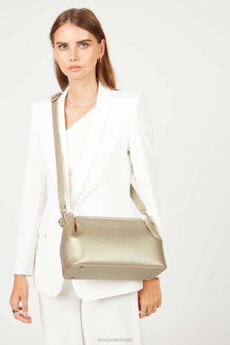 mulheres Lancaster Paris champanhe nu bolsa crossbody foulonne dupla RBF41514