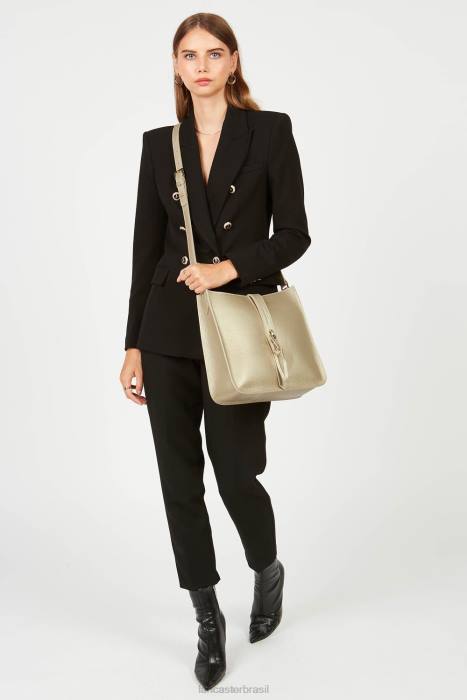 mulheres Lancaster Paris champanhe nu bolsa crossbody grande foulonne gancho duplo RBF41546