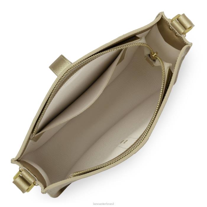 mulheres Lancaster Paris champanhe nu bolsa crossbody grande foulonne gancho duplo RBF41546